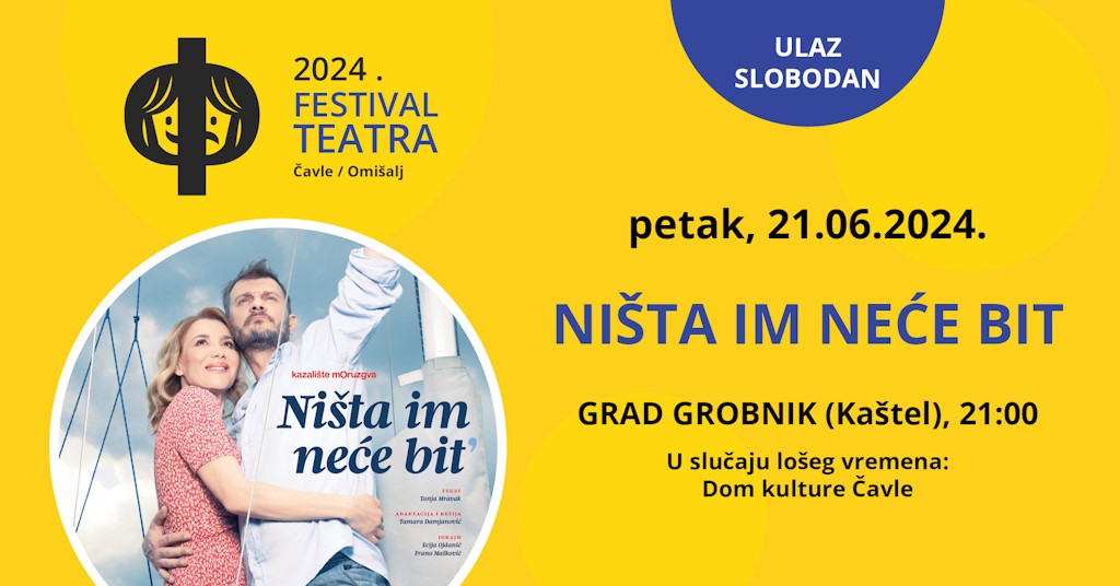 Sześć intrygujących spektakli i znakomitych aktorów na 23. Festiwalu Teatralnym Čavle-Omišalj w dniach 21-28 czerwca 2024 r.